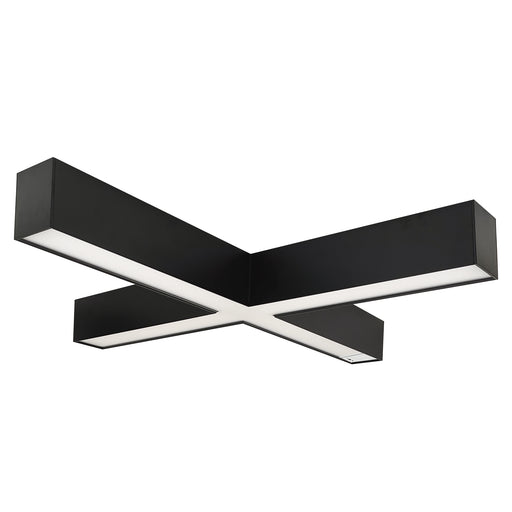 Nora X Shaped L-Line LED Indirect/Direct Linear 6028Lm CCT Selectable 3000K/3500K/4000K Black Finish With Motion Sensor (NLUD-X334B/OS)