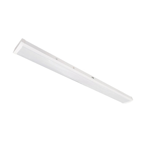 Nora 4 Foot LED Wrap Light CCT Selectable 3000K/3500K/4000K White Finish With Integral Emergency And Motion Sensor (NLWPSW-4L334W/EMMS)