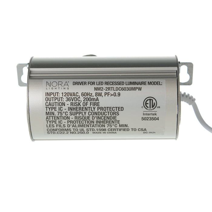 Nora 2 Inch M2 Round Trimless LED Downlight 600Lm 8W 3000K Matte Powder White Finish (NM2-2RTLDC6030MPW)