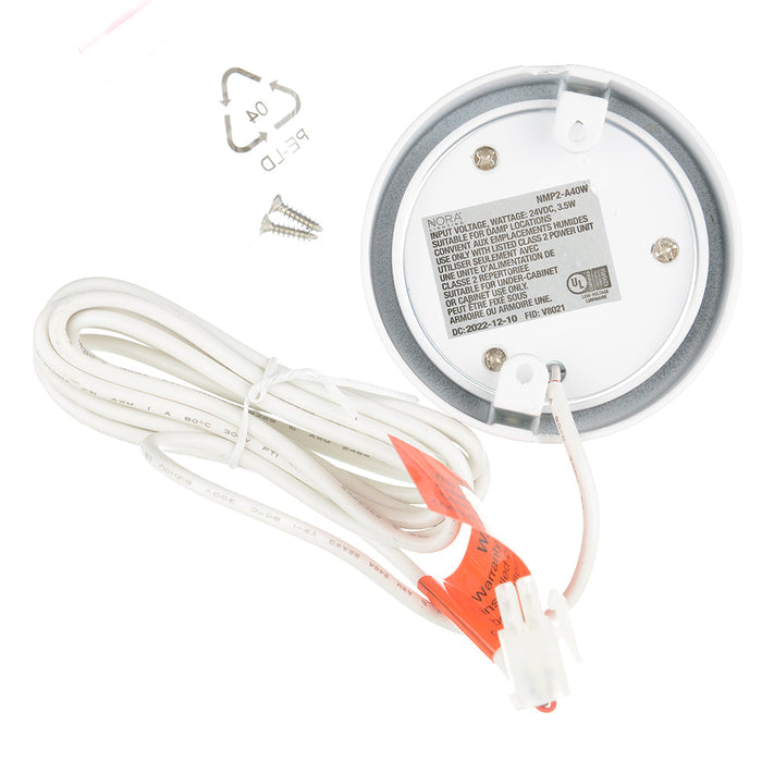 Nora 24V Josh Adjustable LED Puck Light 300Lm 4000K White Finish (NMP2-A40W)