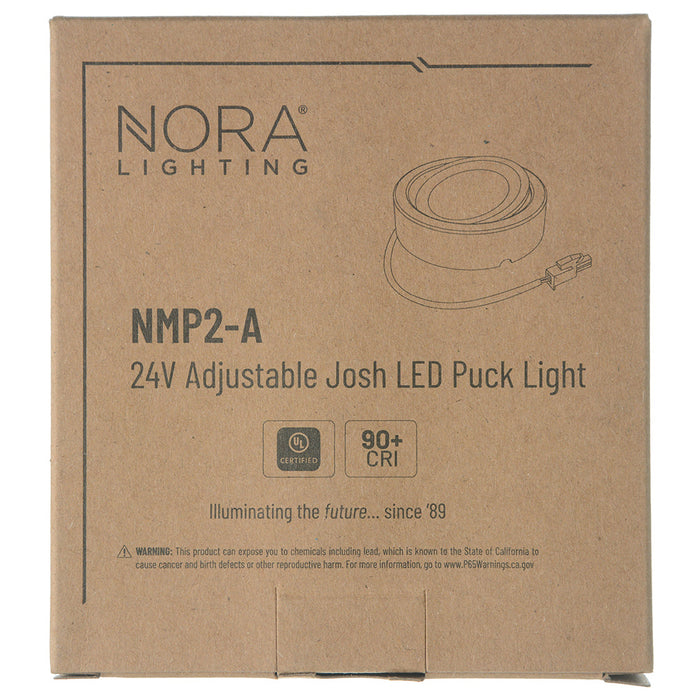 Nora 24V Josh Adjustable LED Puck Light 300Lm 4000K White Finish (NMP2-A40W)