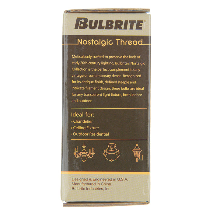 Bulbrite NOS25ST15/SQ/E12 25W ST15 Nostalgic Thread E12 120V 2200K (132510)