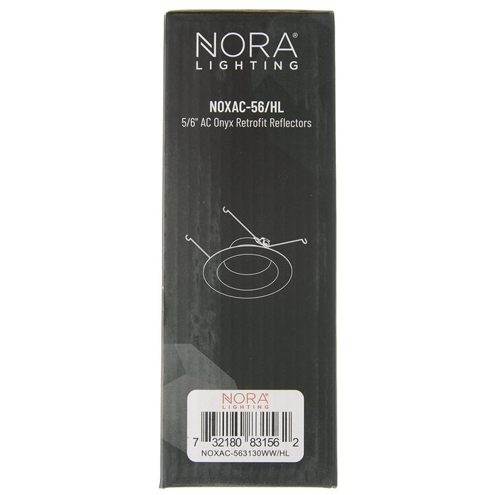 Nora 5/6 Inch AC Onyx High Lumen Retrofit Round Reflector 1100Lm 15.5W 3000K White (NOXAC-563130WW/HL)