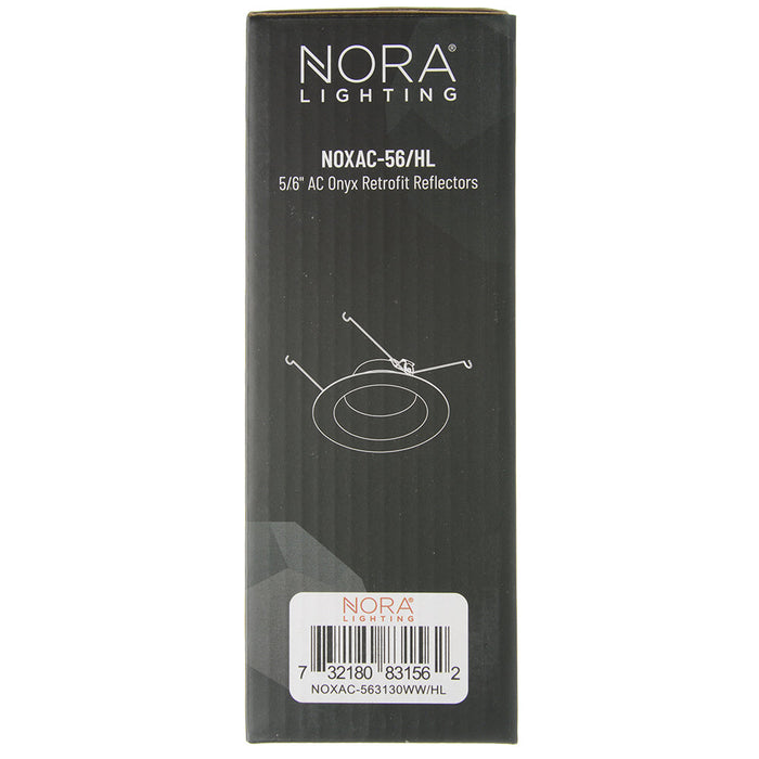 Nora 5/6 Inch AC Onyx High Lumen Retrofit Round Reflector 1100Lm 15.5W 3000K White (NOXAC-563130WW/HL)
