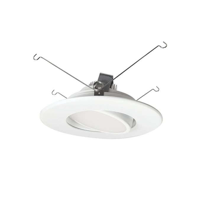 Nora 5/6 Inch AC Onyx Round Adjustable LED Retrofit 1050Lm 14.5W CCT Selectable 2700K/3000K/3500K/4000K/5000K White Finish (NOXAC-56RGTWWW)