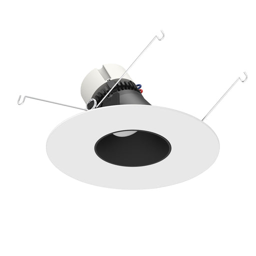Nora 5/6 Inch Pearl LED Round Adjustable Slot Retrofit 950Lm 12W 2700K Black Reflector/Matte Powder White Flange (NPR-56RSLA27XBMPW)
