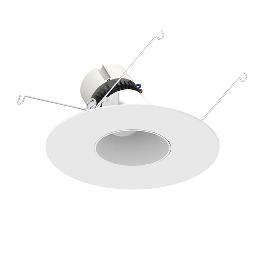 Nora 5/6 Inch Pearl LED Round Adjustable Slot Retrofit 950Lm 12W 3000K Matte Powder White Reflector/Matte Powder White Flange (NPR-56RSLA30XMPW)