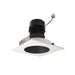 Nora 4 Inch Pearl Low Voltage LED Square Retrofit Reflector Round Aperture 1150Lm 11W 3000K Black Reflector/White Flange (NPRLV-4SNDC30XBW)