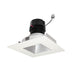 Nora 4 Inch Pearl Low Voltage LED Square Retrofit Reflector Square Aperture 650Lm 11W Comfort Dim Haze Reflector/White Flange (NPRLV-4SNDSQCDXHW)