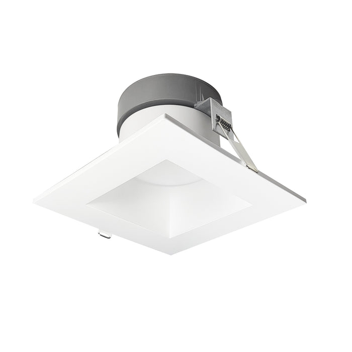 Nora 6 Inch Quartz Square Can-Less LED Downlight Wattage/CCT Selectable 12W/16W/20W 3000K/3500K/4000K 120-277V Up To 2200Lm Matte Powder White (NQZ2-66TWTW-MPW)