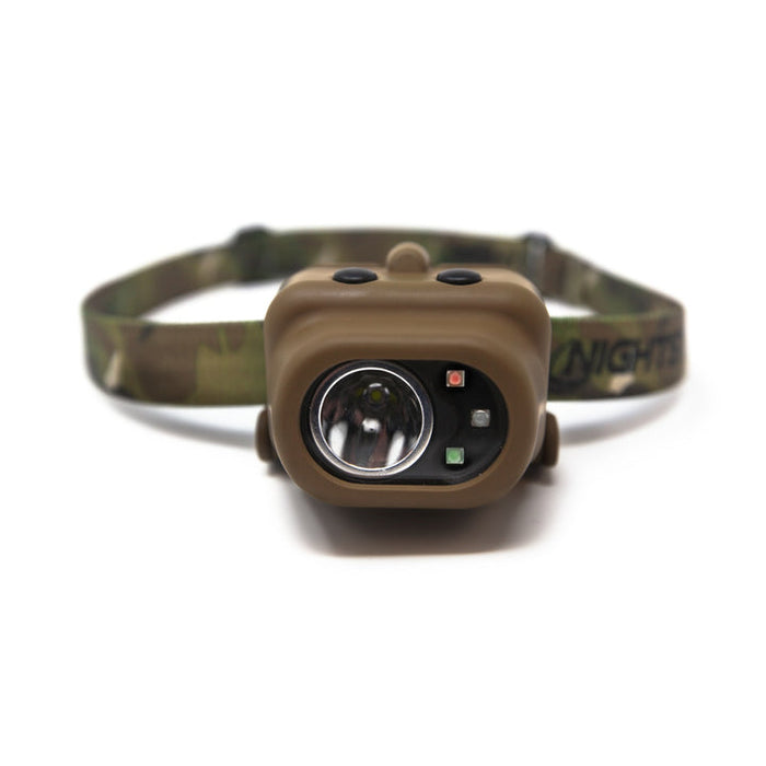 Nightstick Multi-Function Headlamp In Flat Dark Earth With Camo Elastic Headband 3 AAA (NSP-4610C)