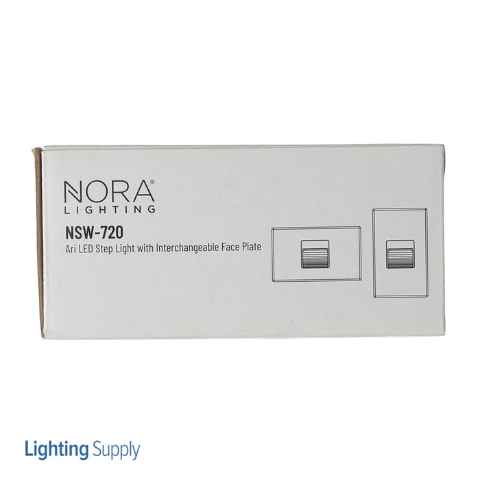 Nora Ari LED Step Light With Interchangeable Horizontal And Vertical Face Plates 40Lm 2.5W 90 CRI 3000K Brushed Nickel 120V Non-Dimming (NSW-720/30BN)