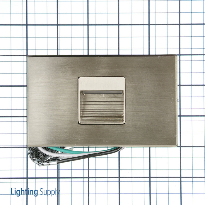 Nora Ari LED Step Light With Interchangeable Horizontal And Vertical Face Plates 40Lm 2.5W 90 CRI 3000K Brushed Nickel 120V Non-Dimming (NSW-720/30BN)