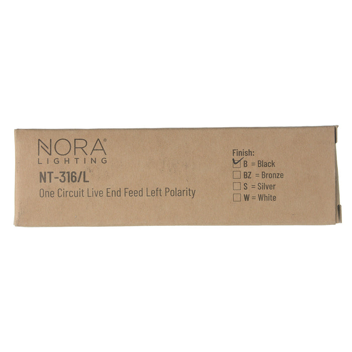 Nora Single Circuit Black Left Polarity Live End Feed (NT-316B/L)