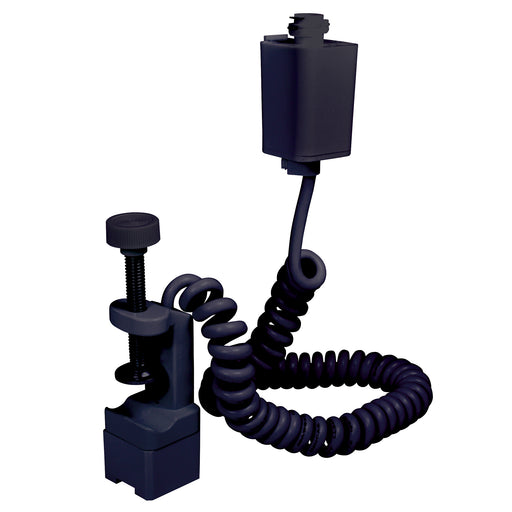 Nora Fixture Clamp With Curly Cord 1 Or 2-Circuit Track Black (NT-364CB)