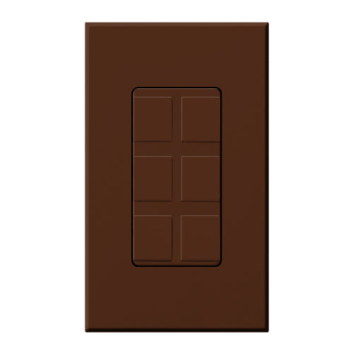 Lutron Novat6-Port Frame With Blanks Sienna (NT-6PF-SI)