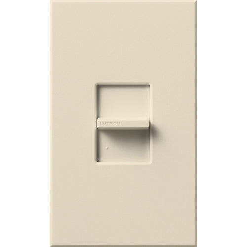 Lutron Novat 16A Fluorescent Single-Pole Slide-To-Off Dimmer Light Almond (NTF-10-LA)