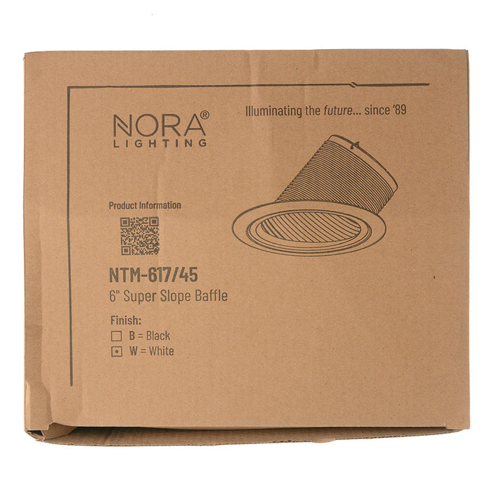 Nora 6 Inch Super Sloped Baffle Trim White Baffle/White Flange (NTM-617/45W)