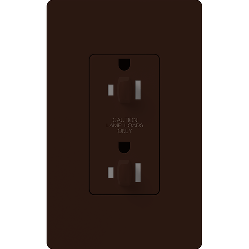 Lutron Architectural 15A Receptacle Dual Dimmer Tamper-Resistant Brown (NTR-15-DDTR-BR)