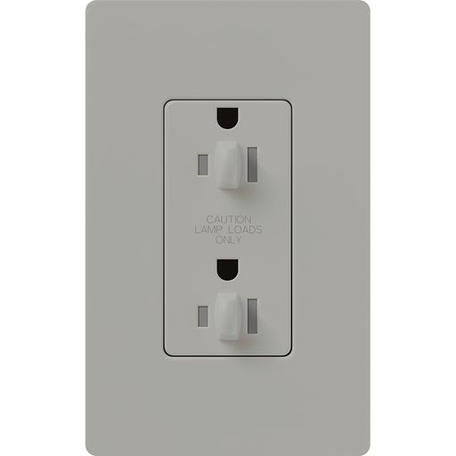 Lutron Architectural 15A Receptacle Dual Dimmer Tamper-Resistant Gray (NTR-15-DDTR-GR)