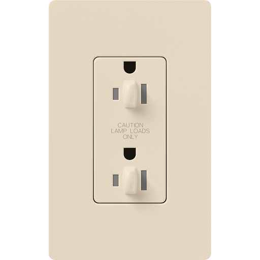 Lutron Architectural 15A Receptacle Dual Dimmer Tamper-Resistant Light Almond (NTR-15-DDTR-LA)
