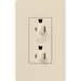 Lutron Architectural 15A Receptacle Dual Dimmer Tamper-Resistant Light Almond (NTR-15-DDTR-LA)