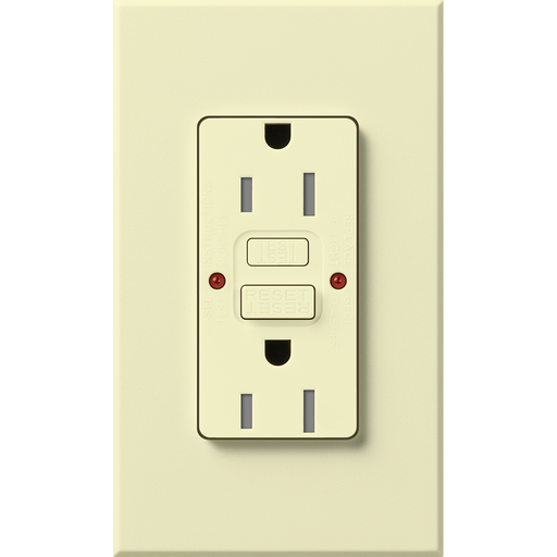 Lutron Architectural 15A Receptacle Self-Testing GFCI Almond (NTR-15-GFST-AL)