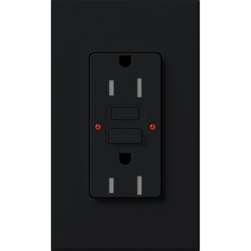 Lutron Architectural 15A Receptacle Self-Testing GFCI Black (NTR-15-GFST-BL)