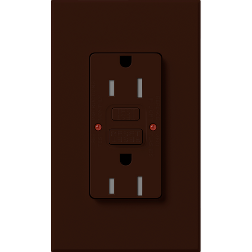 Lutron Architectural 15A Receptacle Self-Testing GFCI Brown (NTR-15-GFST-BR)