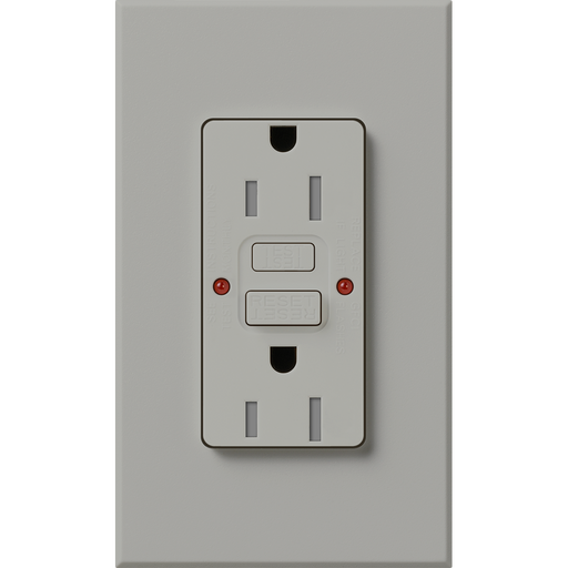Lutron Architectural 15A Receptacle Self-Testing GFCI Gray (NTR-15-GFST-GR)