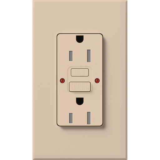 Lutron Architectural 15A Receptacle Self-Testing GFCI Taupe (NTR-15-GFST-TP)