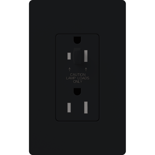 Lutron Architectural 15A Receptacle Half Dimmable Tamper-Resistant Black (NTR-15-HDTR-BL)