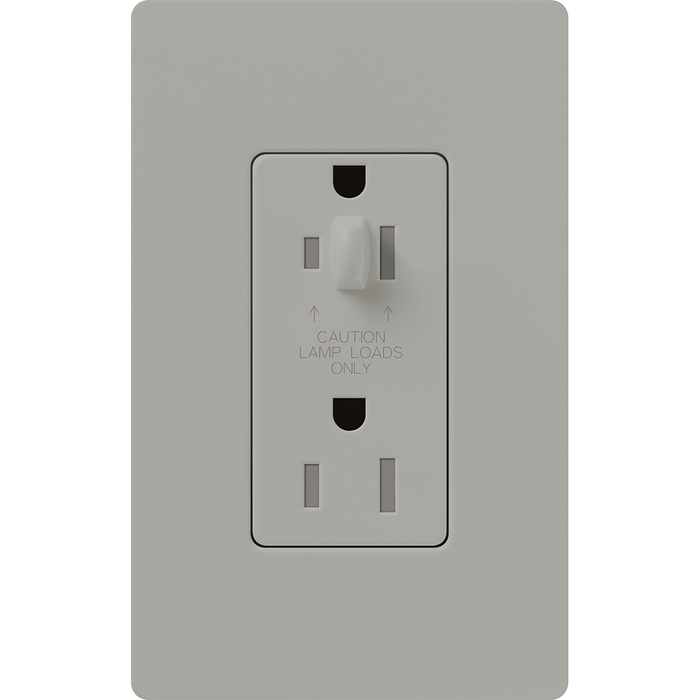 Lutron Architectural 15A Receptacle Half Dimmable Tamper-Resistant Gray (NTR-15-HDTR-GR)