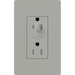 Lutron Architectural 15A Receptacle Half Dimmable Tamper-Resistant Gray (NTR-15-HDTR-GR)