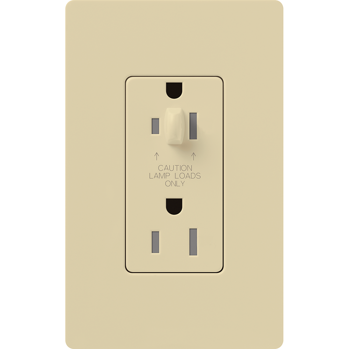 Lutron Architectural 15A Receptacle Half Dimmable Tamper-Resistant Ivory (NTR-15-HDTR-IV)