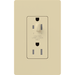 Lutron Architectural 15A Receptacle Half Dimmable Tamper-Resistant Ivory (NTR-15-HDTR-IV)
