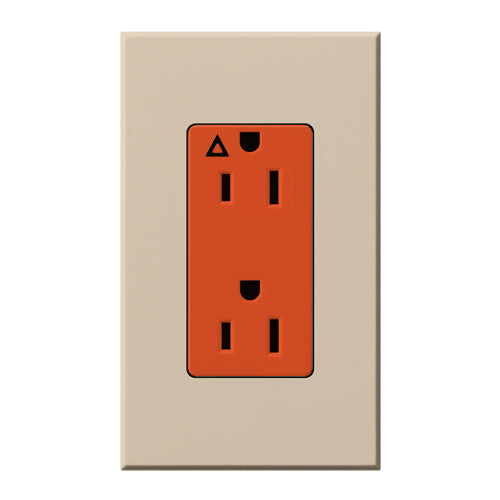 Lutron Architectural 15A Receptacle Isolated Ground Orange Taupe (NTR-15-IG-OR-TP)