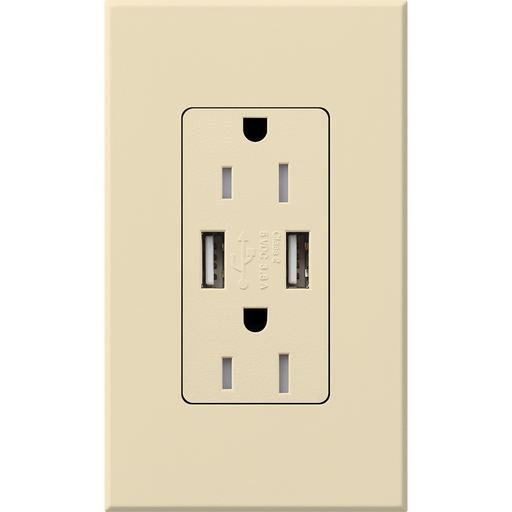 Lutron Architectural 15A Receptacle USB Tamper-Resistant Beige (NTR-15-UBTR-BE)