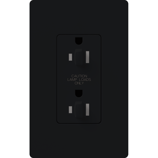 Lutron Architectural 20A Receptacle Dual Dimmer Tamper-Resistant Black (NTR-20-DDTR-BL)