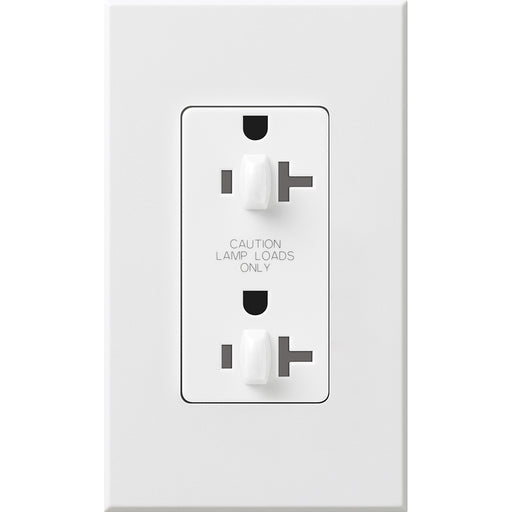 Lutron Architectural 20A Receptacle Dual Dimmer Tamper-Resistant White (NTR-20-DDTR-WH)
