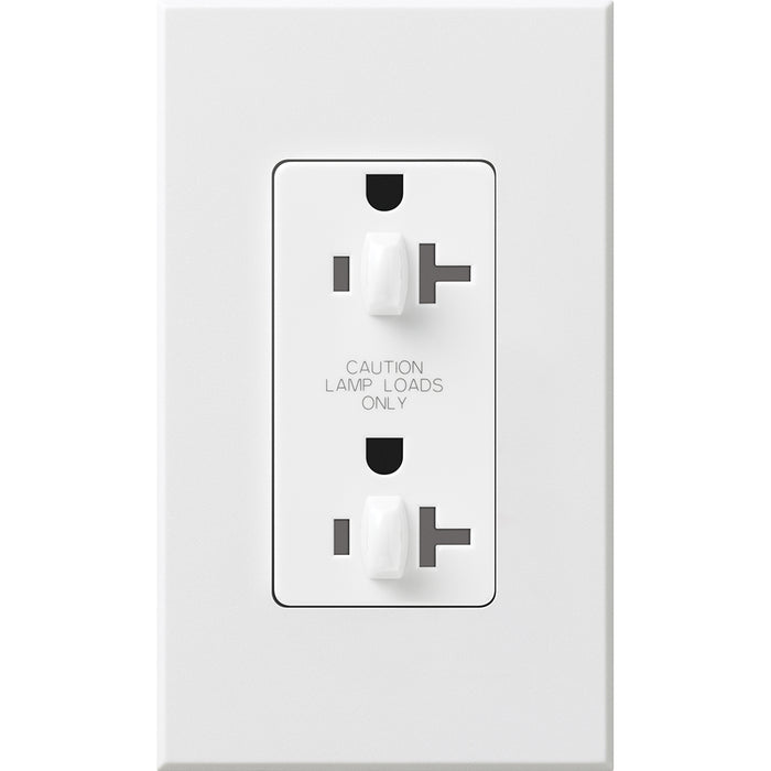 Lutron Architectural 20A Receptacle Dual Dimmer Tamper-Resistant White (NTR-20-DDTR-WH)