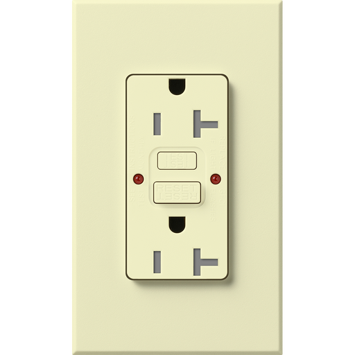 Lutron Architectural 20A Receptacle Self-Testing GFCI Almond (NTR-20-GFST-AL)
