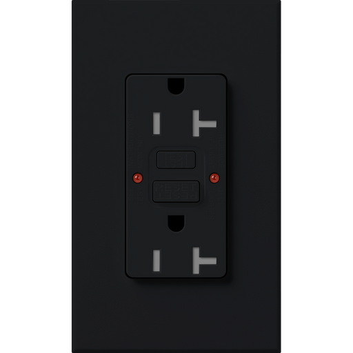Lutron Architectural 20A Receptacle Self-Testing GFCI Black (NTR-20-GFST-BL)