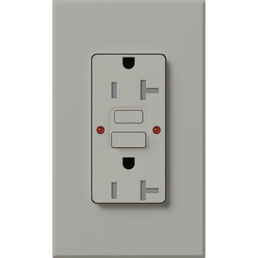 Lutron Architectural 20A Receptacle Self-Testing GFCI Gray (NTR-20-GFST-GR)