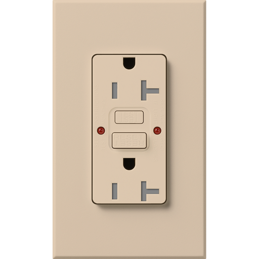 Lutron Architectural 20A Receptacle Self-Testing GFCI Taupe (NTR-20-GFST-TP)