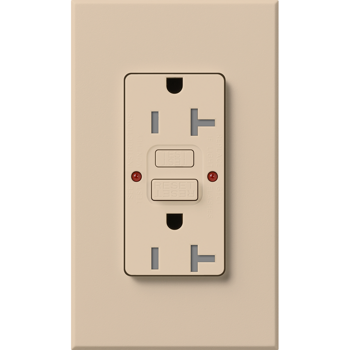 Lutron Architectural 20A Receptacle Self-Testing GFCI Taupe (NTR-20-GFST-TP)