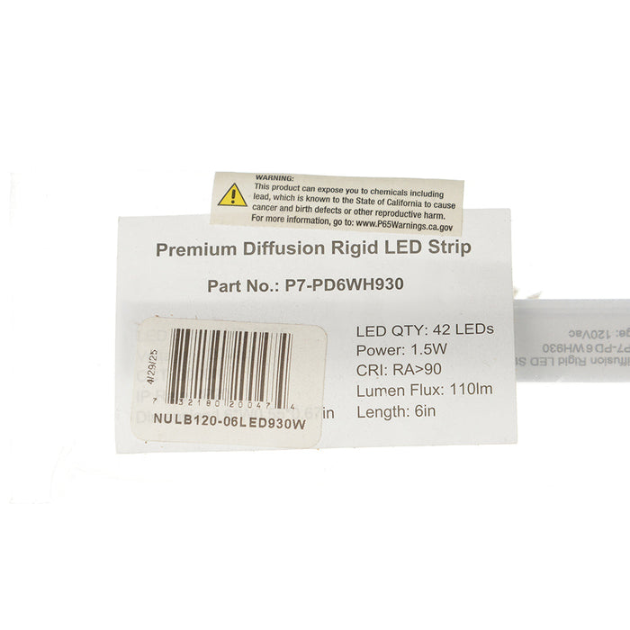 Nora 6 Inch 120V LED Lightbar 100Lm 1.5W 3000K 90 CRI White Finish (NULB120-06LED930W)