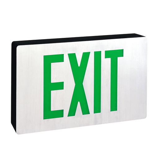 Nora Die-Cast LED Self-Diagnostic Exit Sign With Battery Backup Single-Faced Aluminum With Green Letters In Black Housing (NX-616-LED/G)