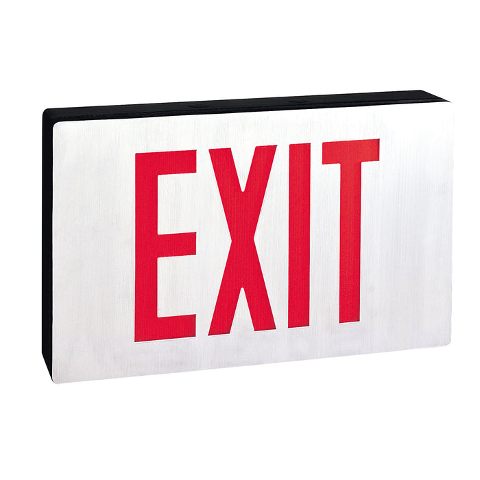 Nora Die-Cast LED Self-Diagnostic Exit Sign With Battery Backup Single-Faced Aluminum With Red Letters In Black Housing (NX-616-LED/R)