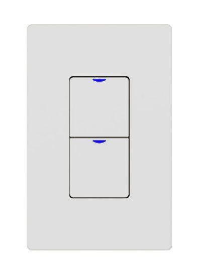 NX Lighting Controls Digital Smart Switch Wireless 2-Button 120/277VAC White (NXSW2-W2-WH)